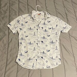 Urban Pipeline White and Navy Nautical Shirt